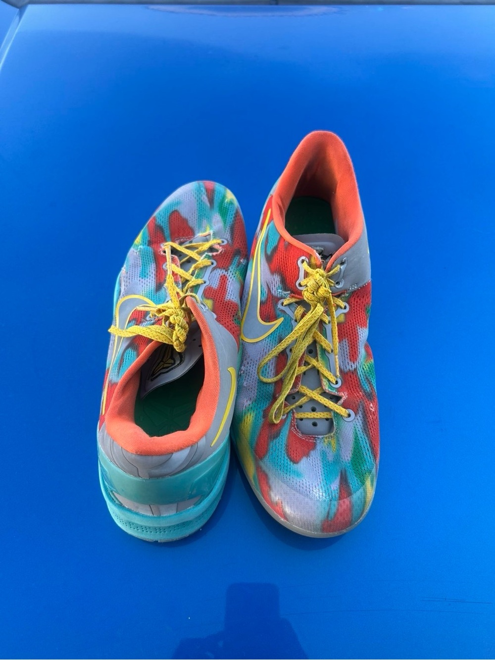 Nike Boys Multi-Color Athletic Shoes with Yellow Laces